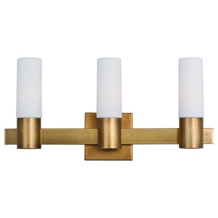 Maxim Three Light Natural Aged Brass Vanity 22413SWNAB